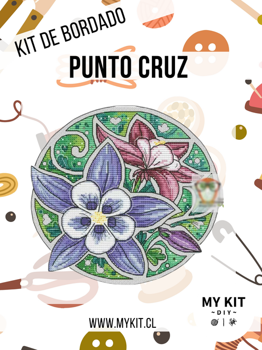 Kit punto cruz - Flores