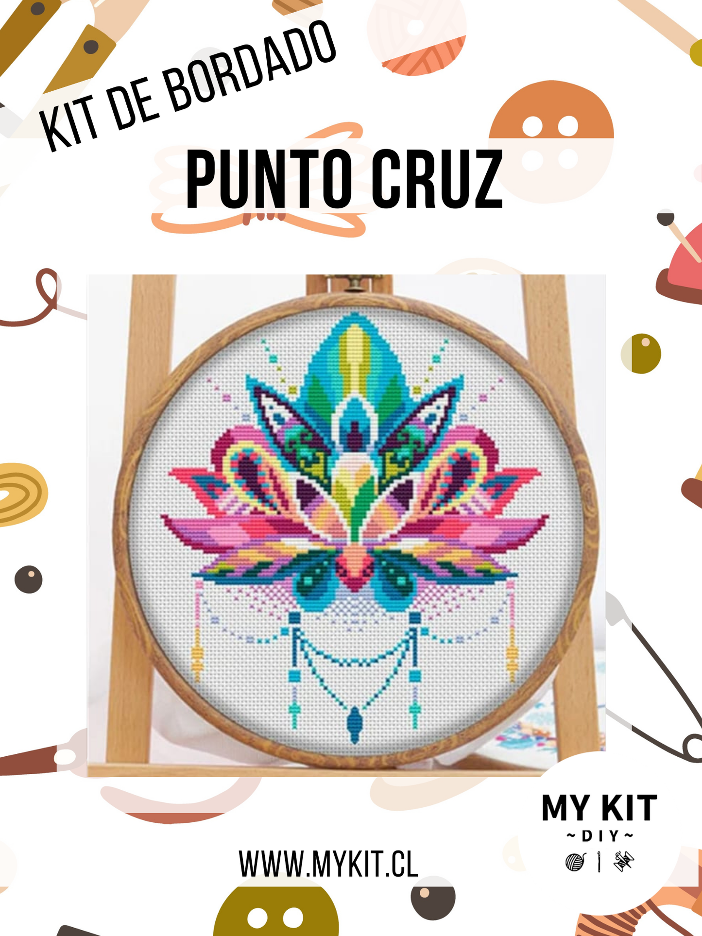 Kit punto cruz - Flor de loto