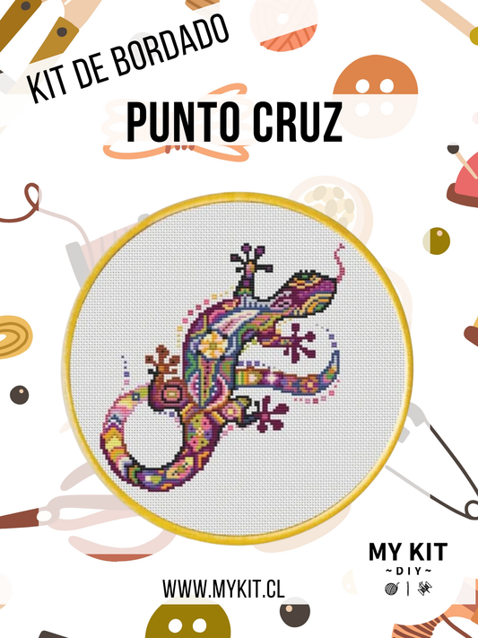 Kit punto cruz - Lagartija