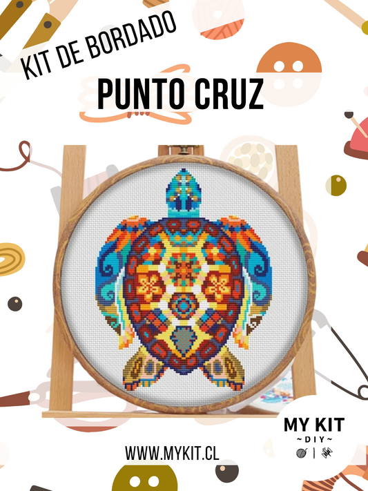 Kit punto cruz - Tortuga