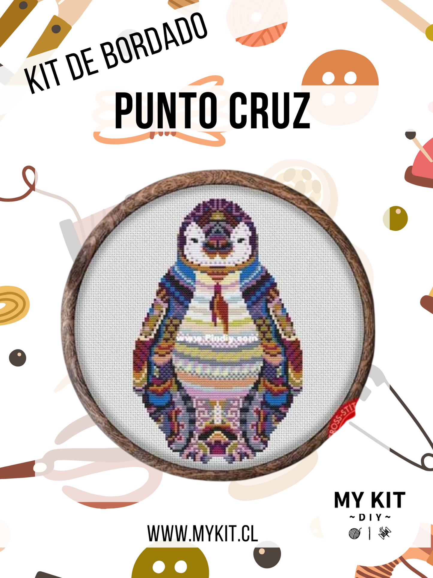 Kit punto cruz - Pingüino