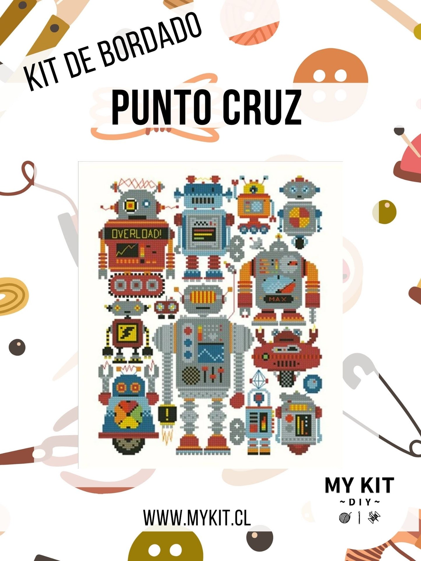 Kit punto cruz - Robots