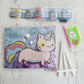 Kit pinta con diamantes 20x30 cm con atril - Gato unicornio