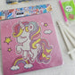 Kit pinta con diamantes 20x20 cm con atril - Unicornio