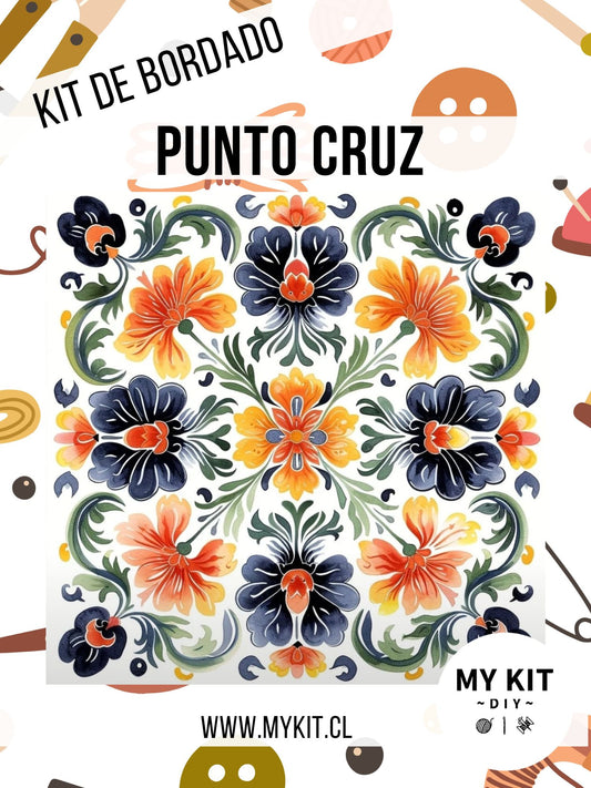 Kit punto cruz - Flores