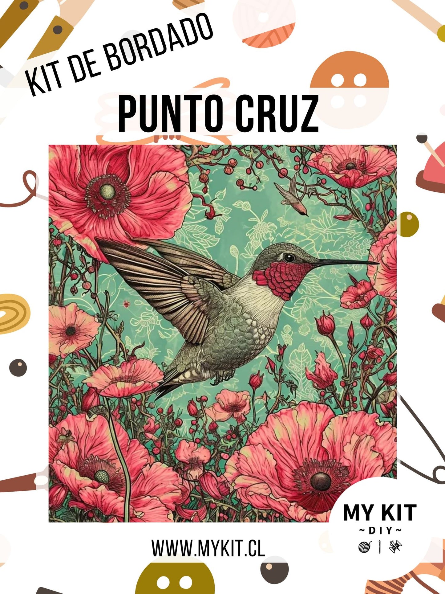 Kit punto cruz - Colibrí