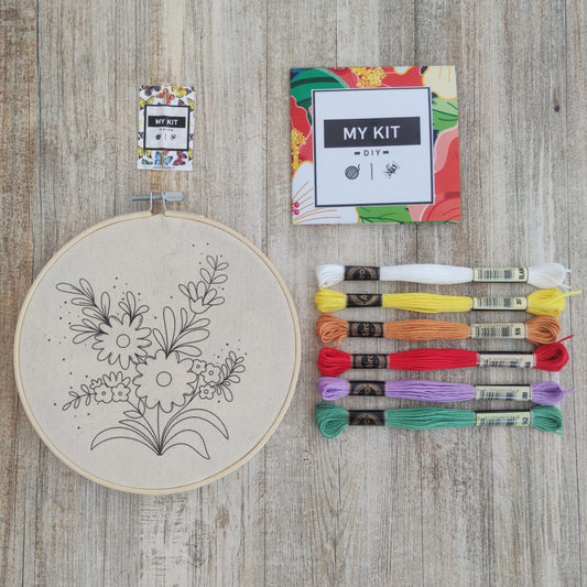 Embroiderymaterial Kit de bordado a mano para principiantes con 10