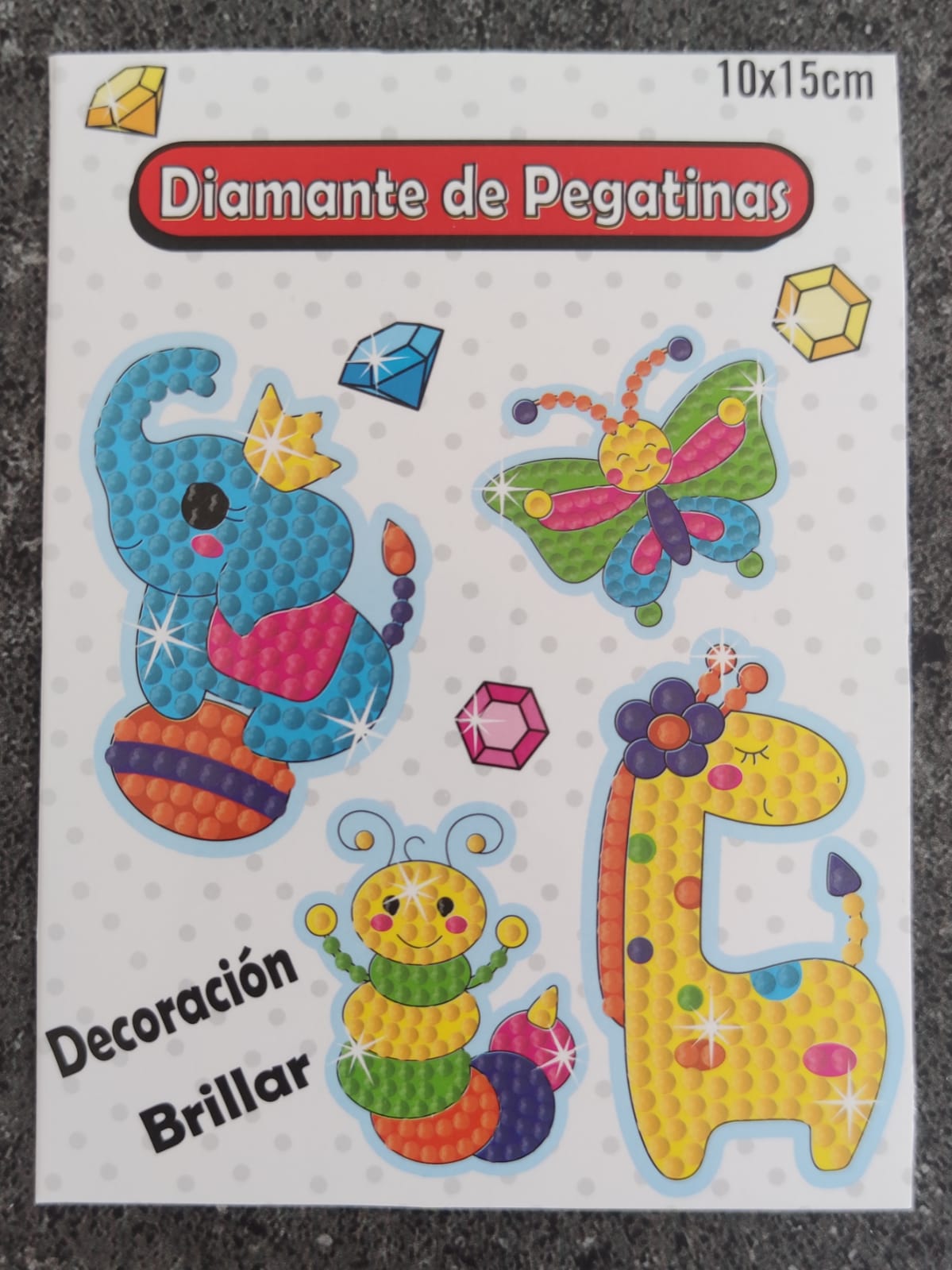 Kit stickers pinta con diamantes - Animalitos